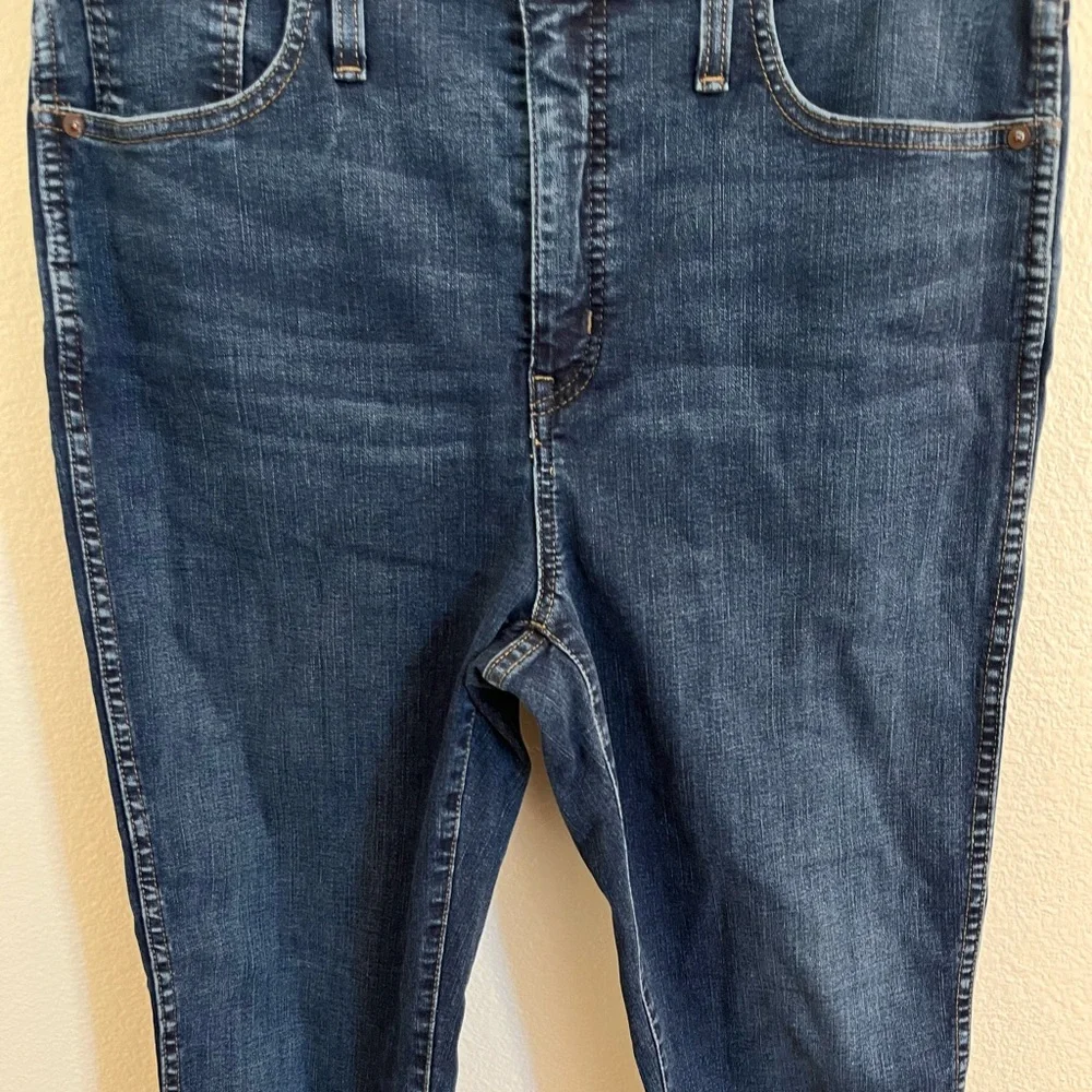 Madewell 10” High Rise Skinny 31T Dark Wash Raw Hem - Picture 4 of 8